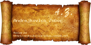 Andrejkovics Zobor névjegykártya